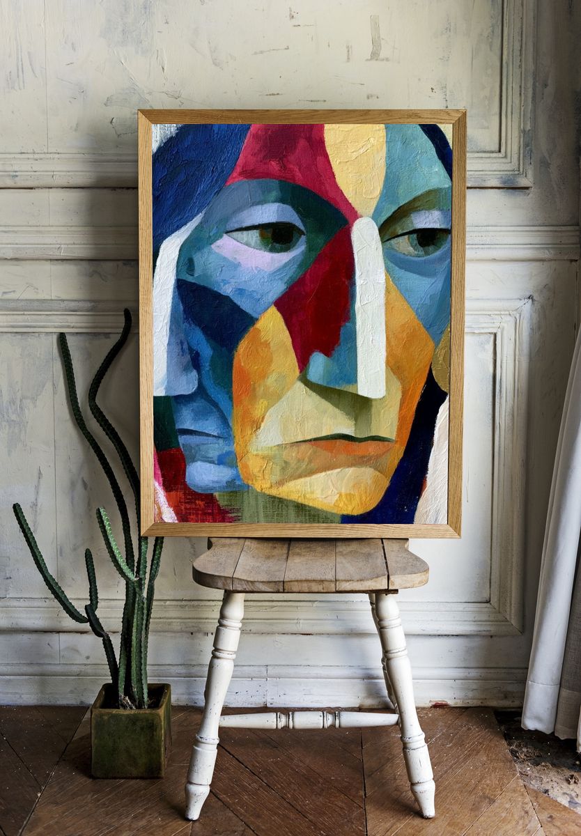 Abstract Face Fine-Art Poster. room preview