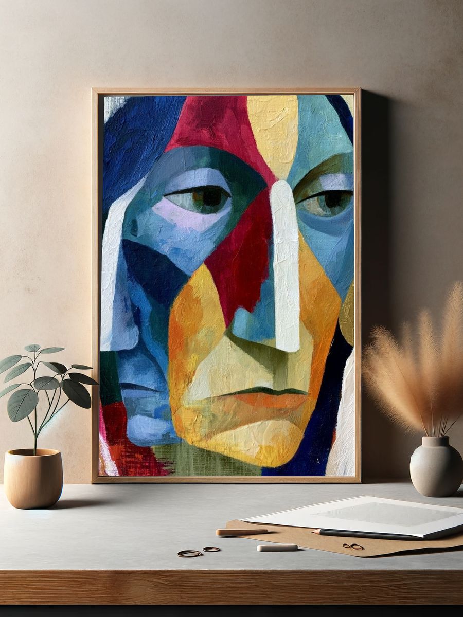 Abstract Face Fine-Art Poster. — room view 2