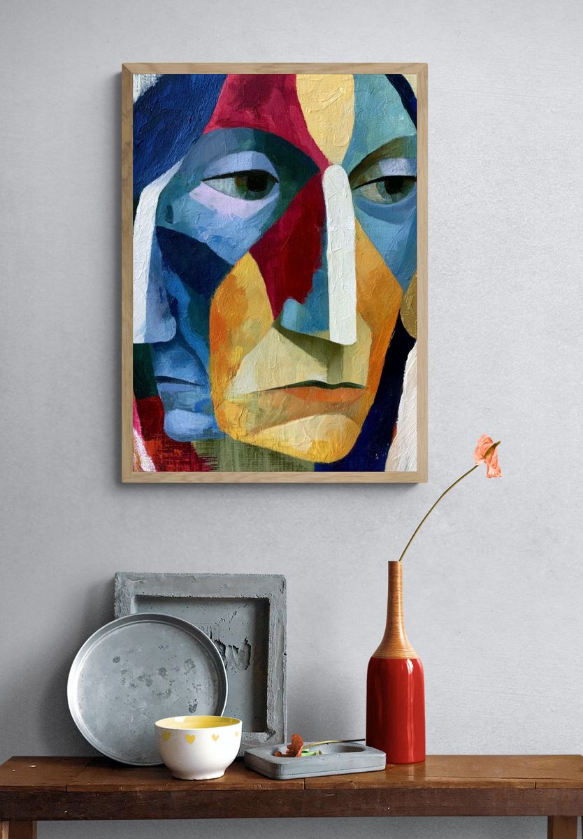 Abstract Face Fine-Art Poster. — room view 3