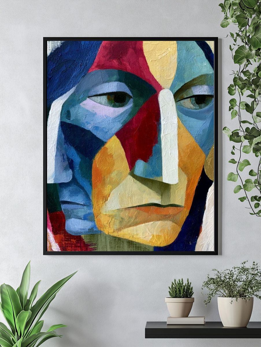 Abstract Face Fine-Art Poster. — room view 4