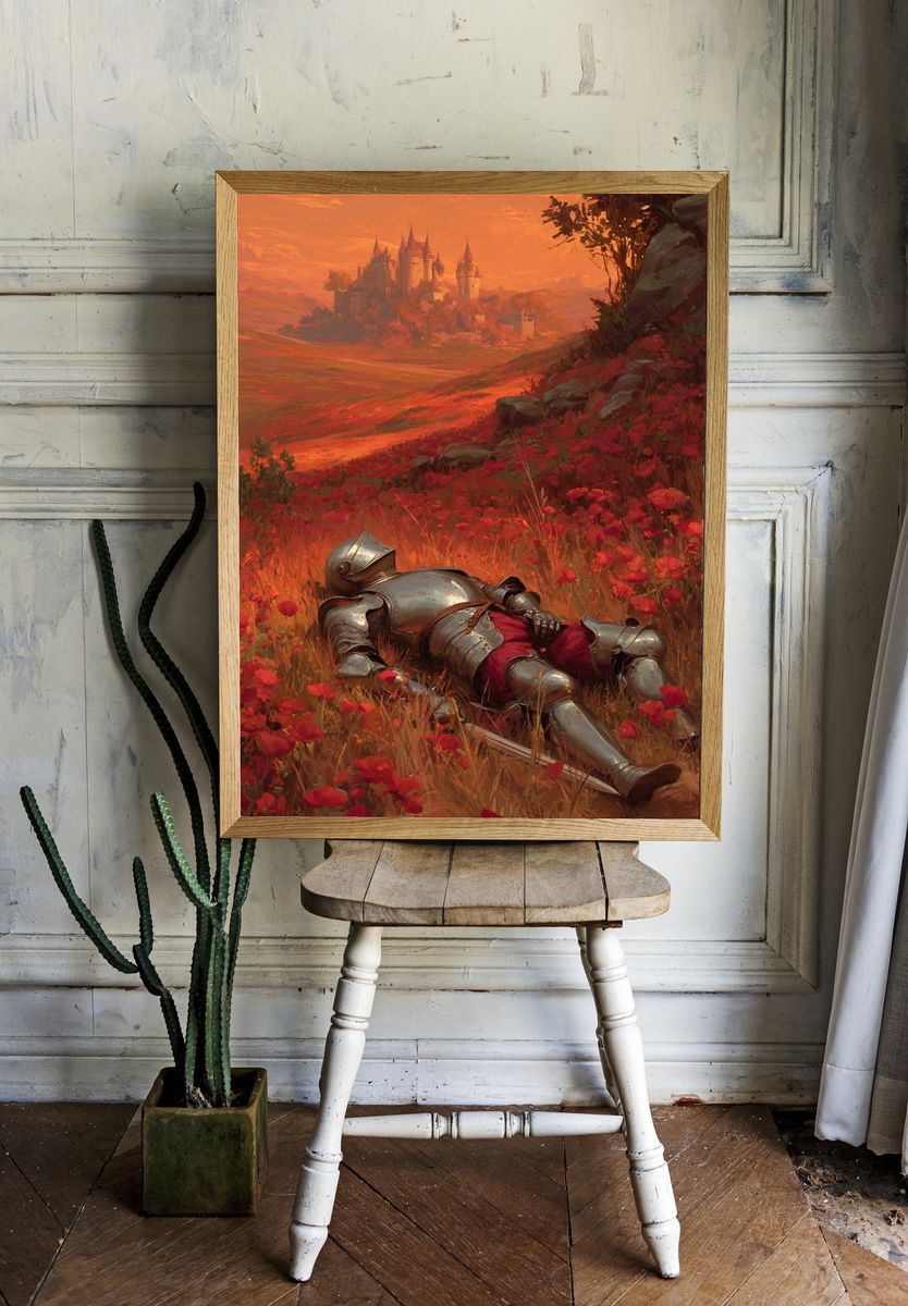 Knight in Armor — Fantasy Art Print. — room view 1