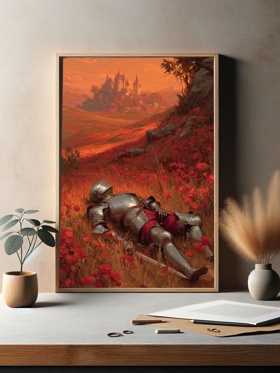 Knight in Armor — Fantasy Art Print. — room view 2