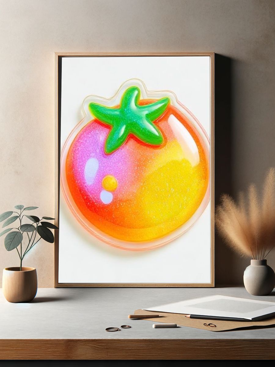Glossy Tomato Pop Art Poster. — room view 2