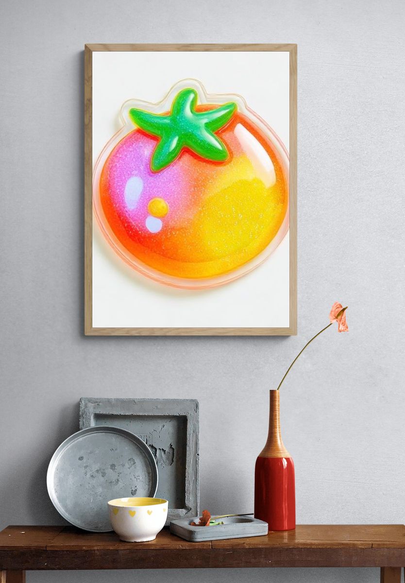 Glossy Tomato Pop Art Poster. — room view 3