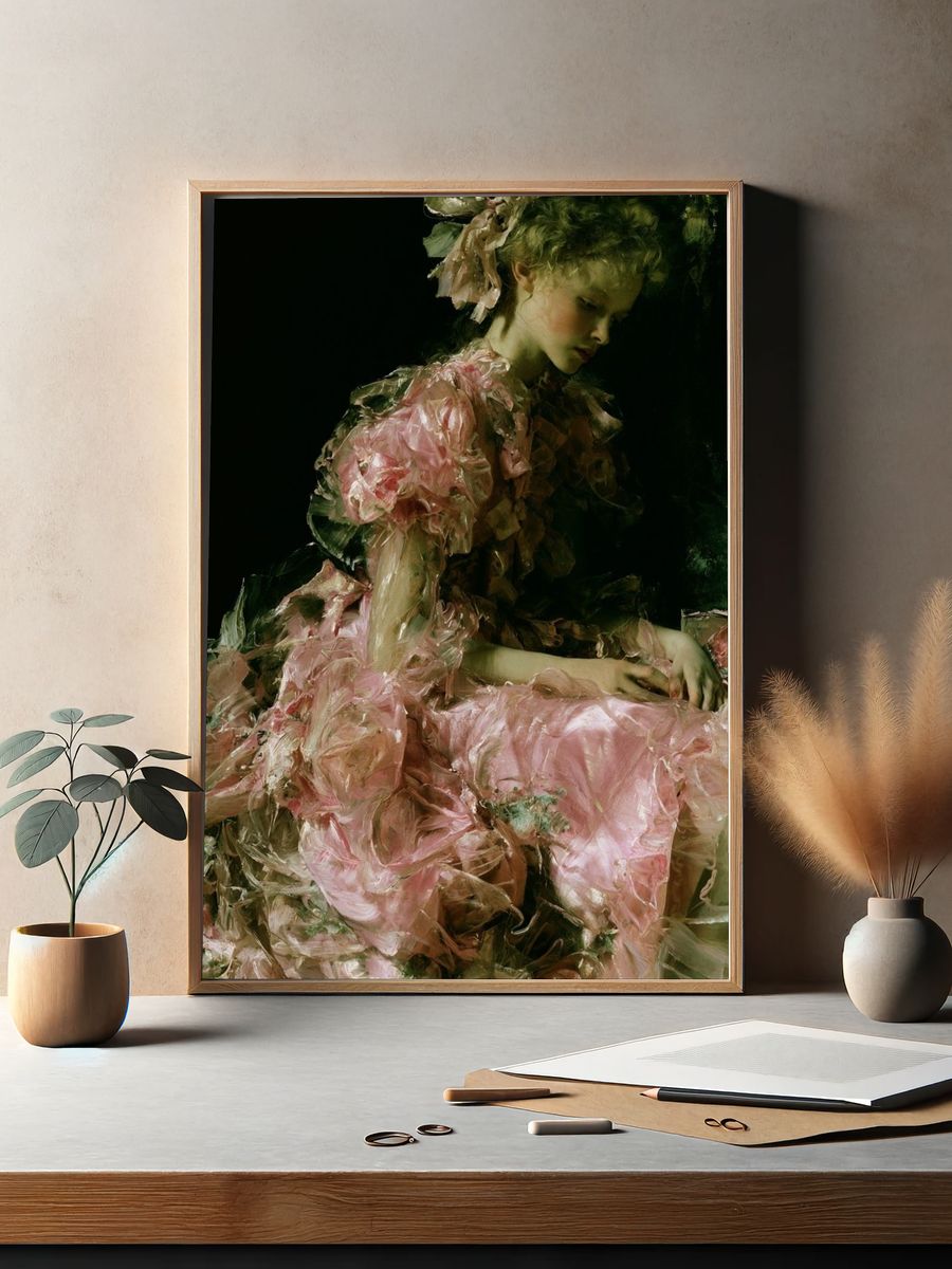 Dreamy Floral Portrait Print. — room view 2