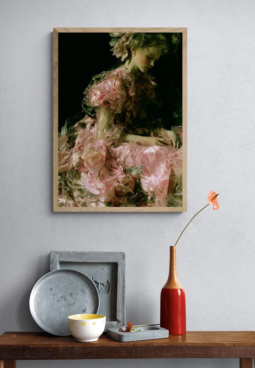 Dreamy Floral Portrait Print. — room view 3