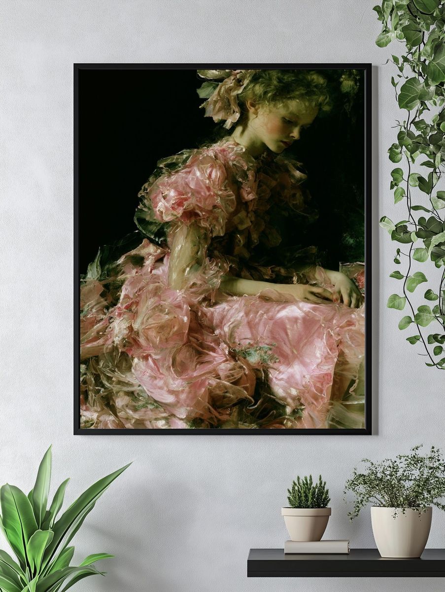 Dreamy Floral Portrait Print. — room view 4