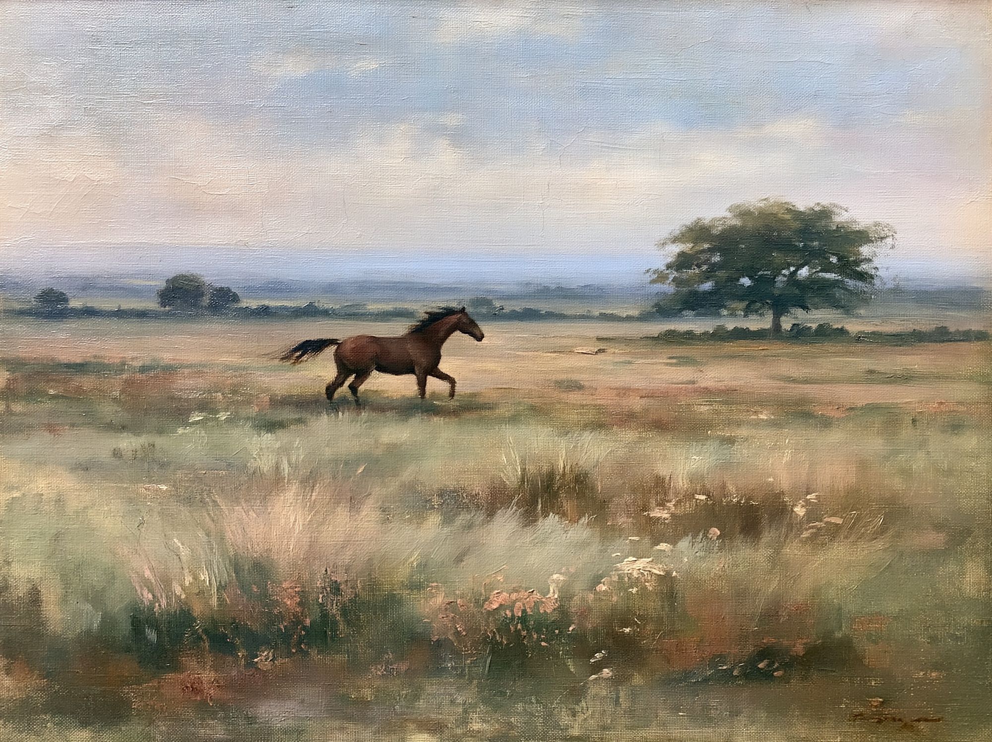 Running Horse Landscape Print. poster — fine-art art