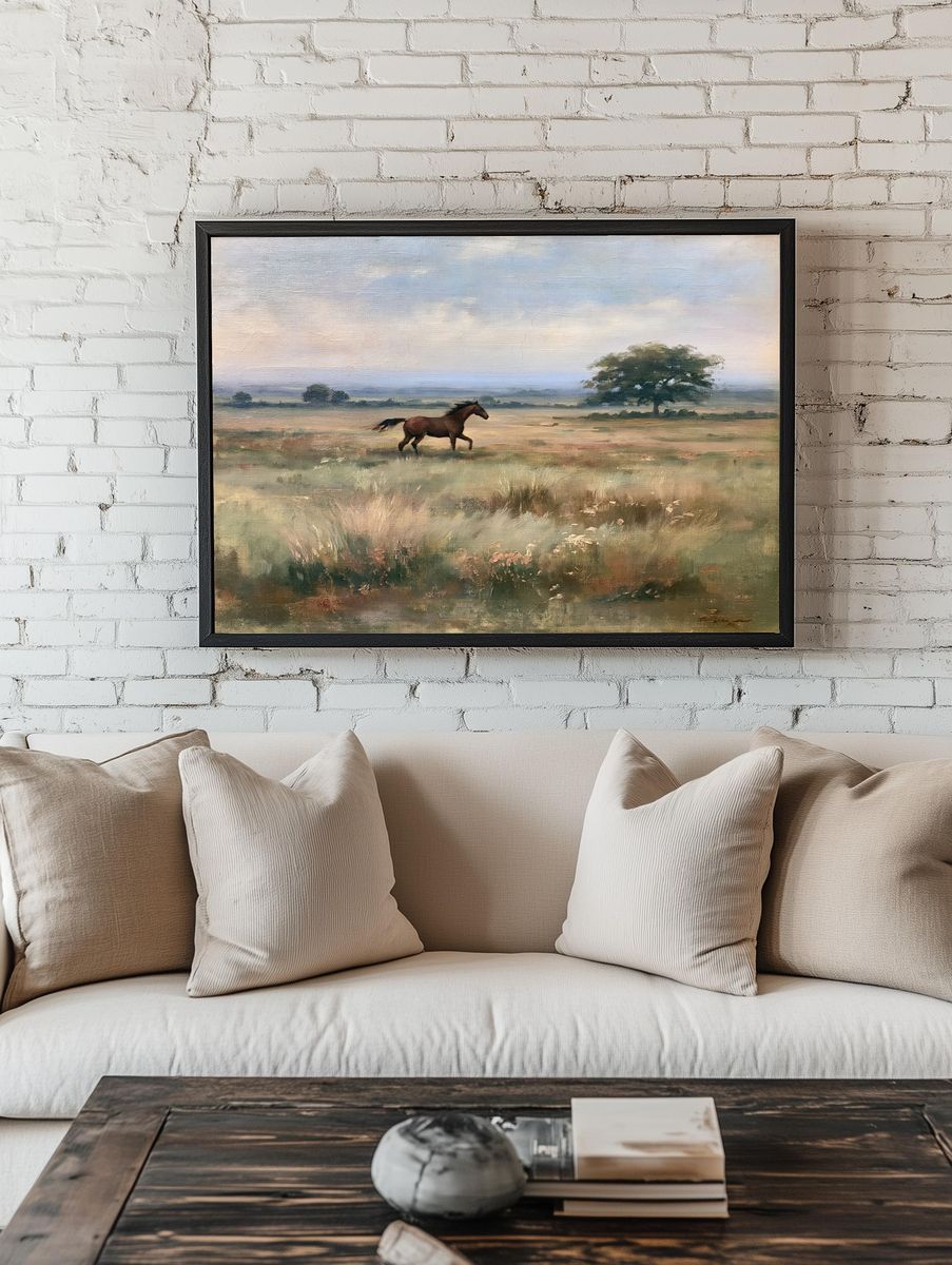 Running Horse Landscape Print. — room view 1