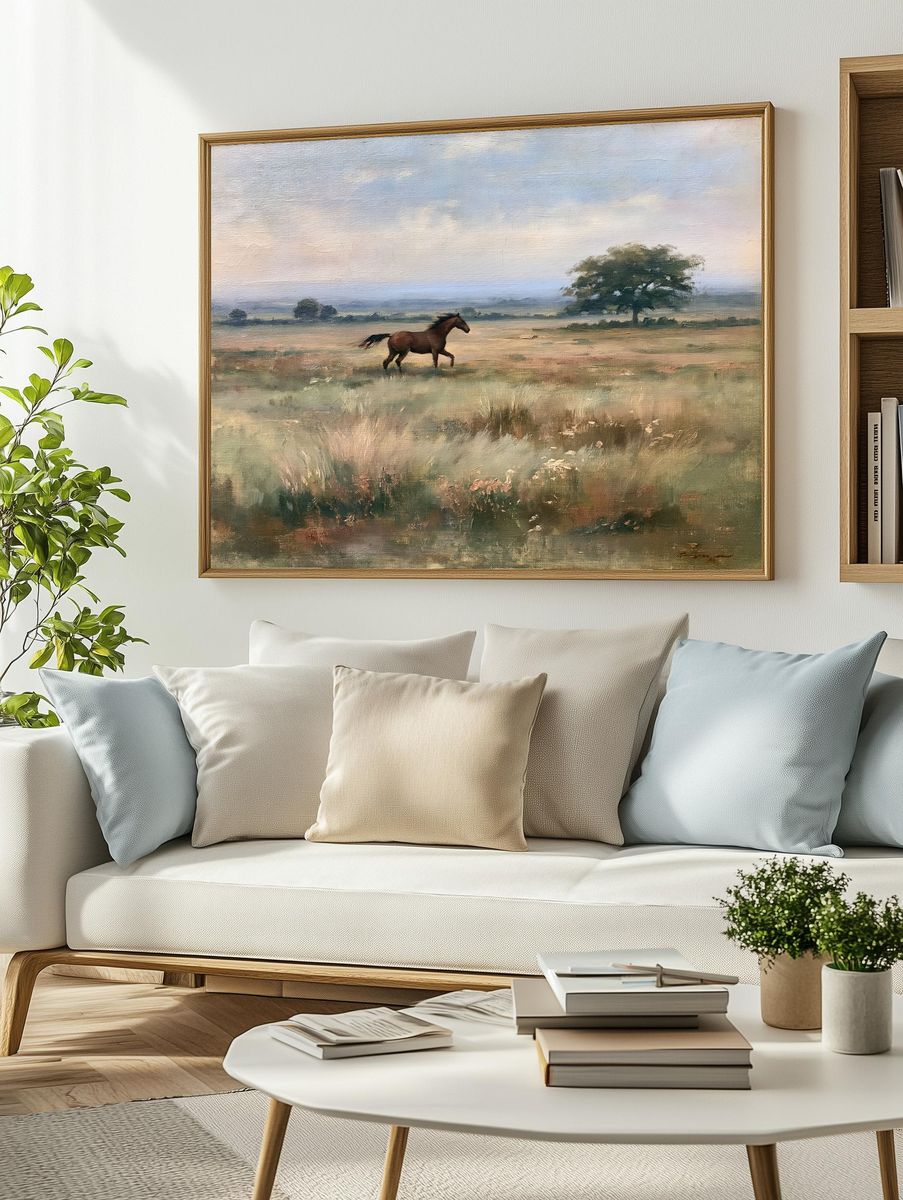 Running Horse Landscape Print. — room view 2