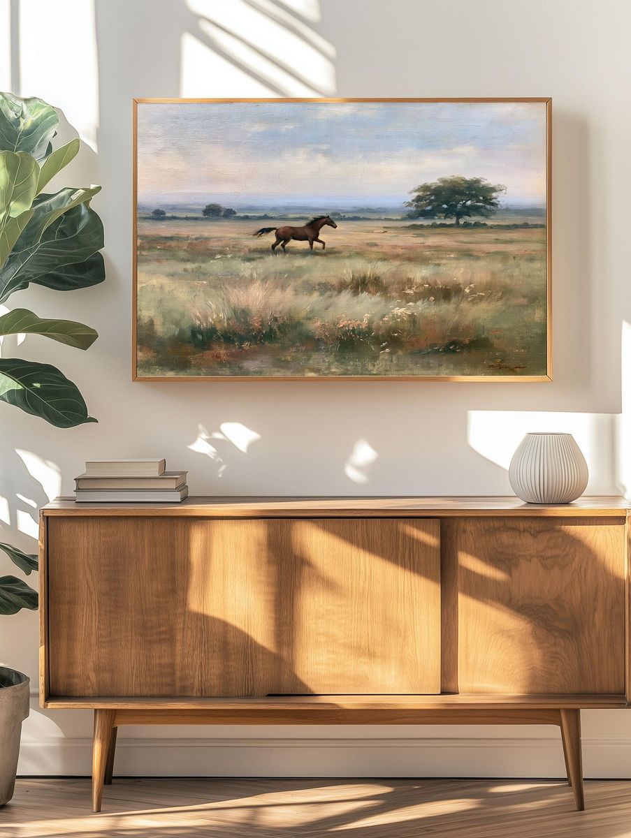 Running Horse Landscape Print. — room view 3
