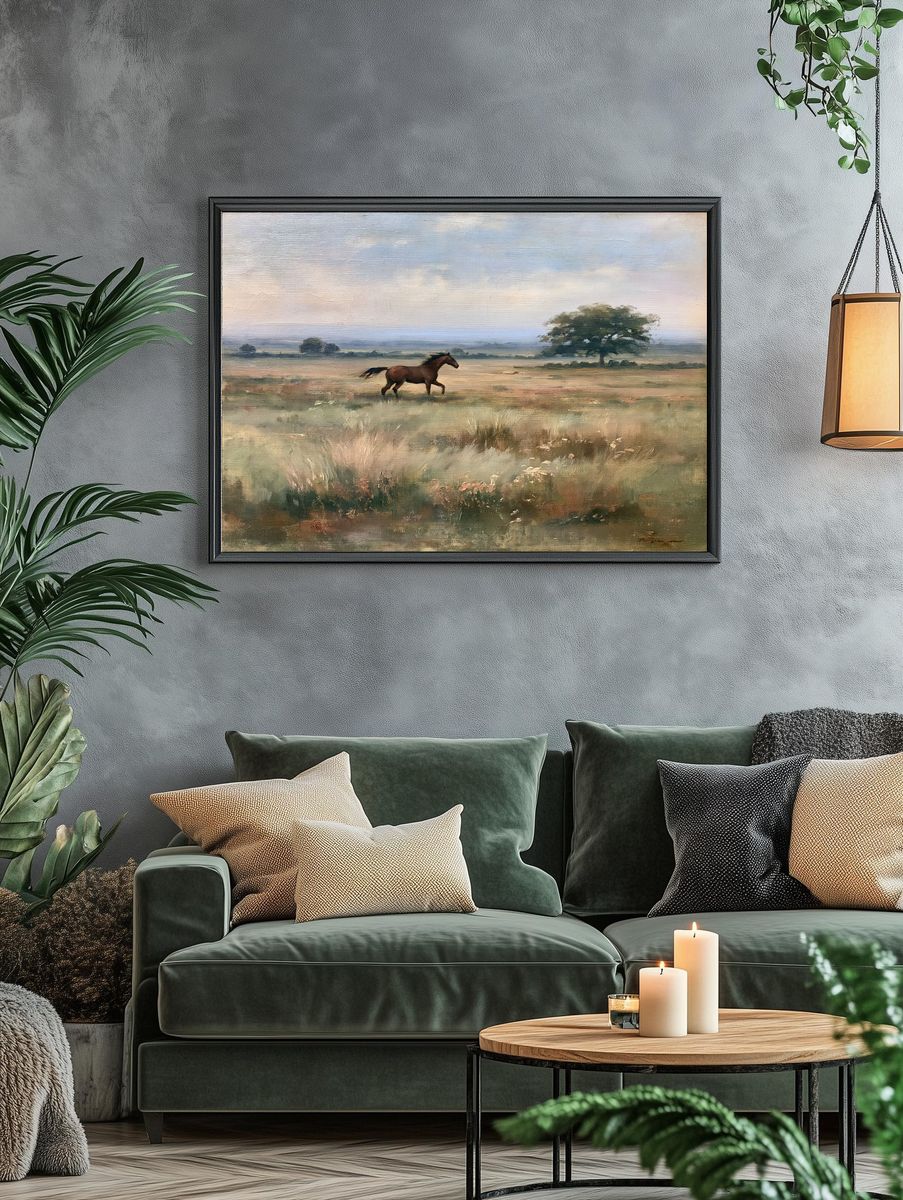 Running Horse Landscape Print. — room view 4