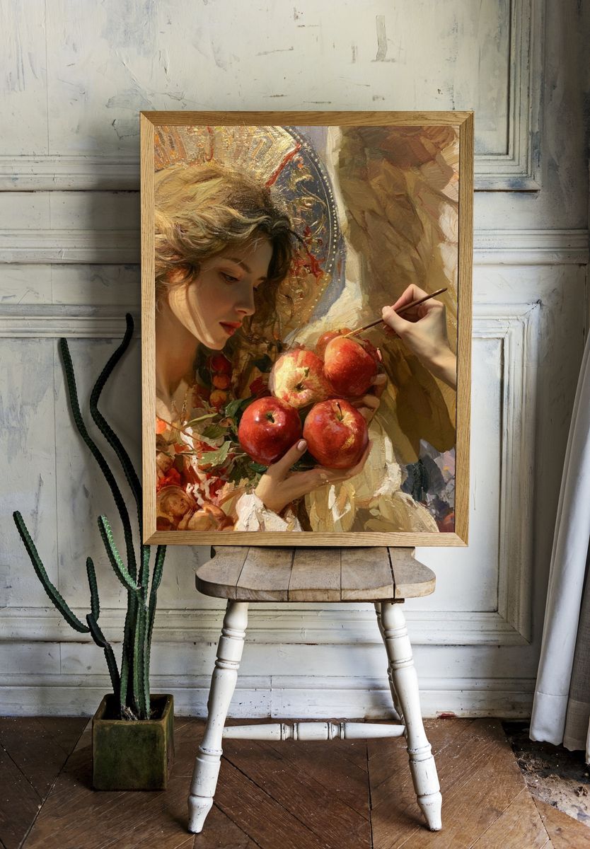 Apple Still Life Portrait Print. room preview