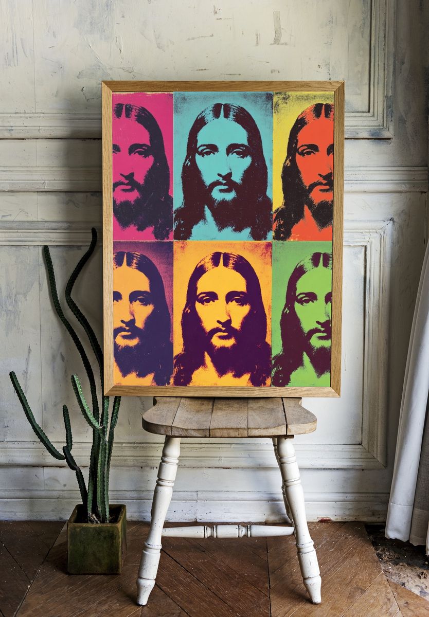 Pop Art Jesus Portrait Poster. room preview