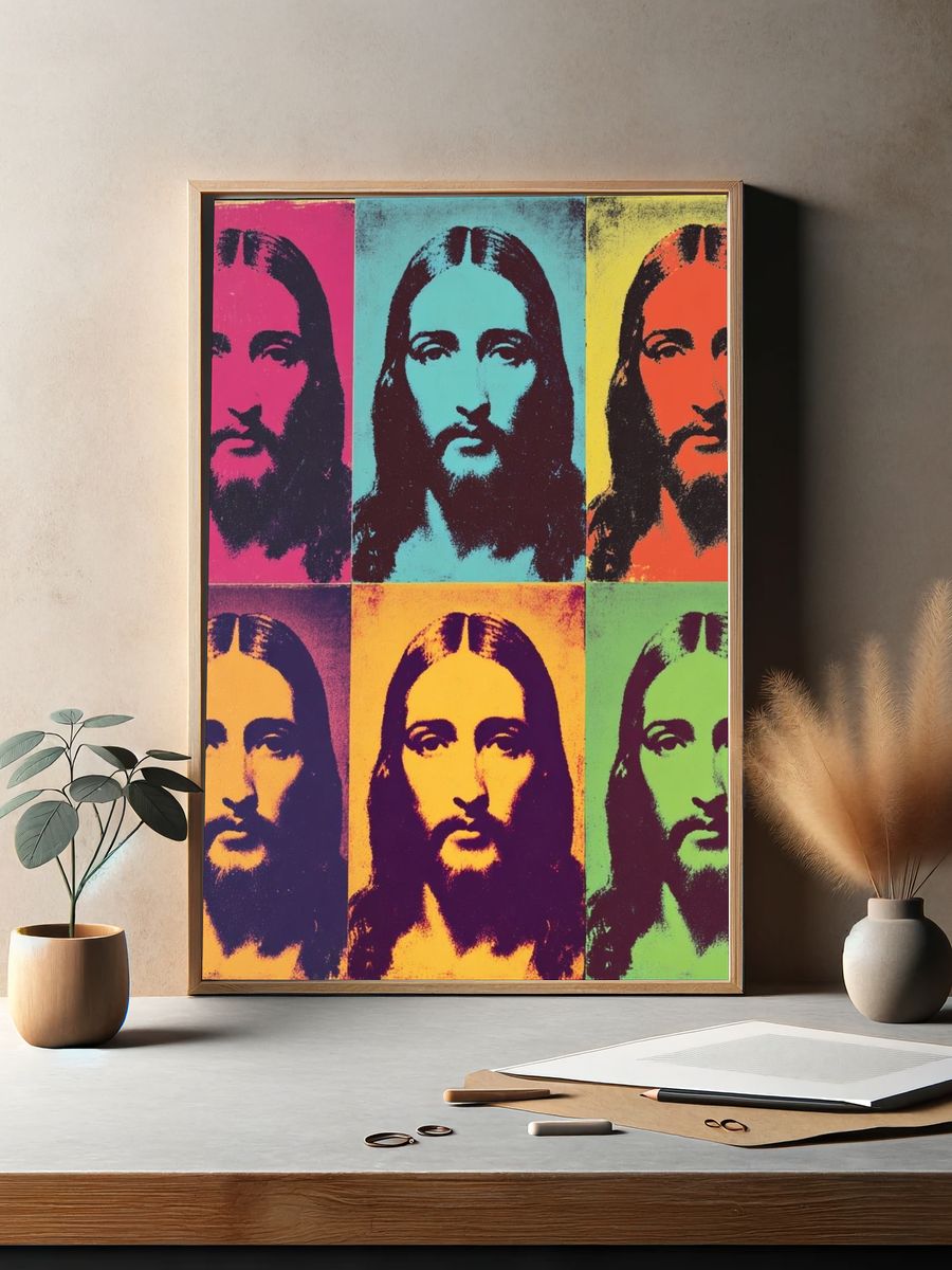 Pop Art Jesus Portrait Poster. — room view 2