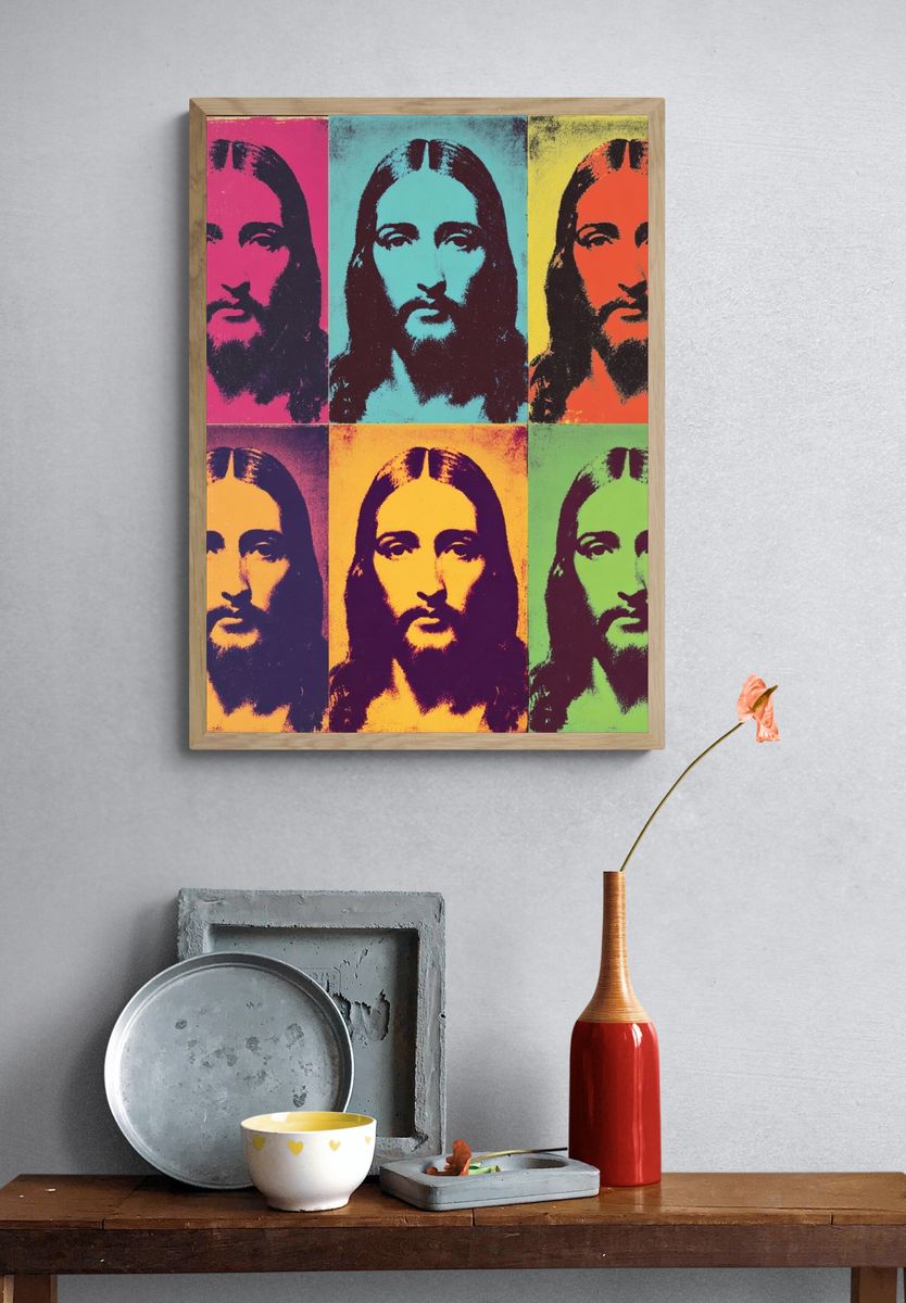 Pop Art Jesus Portrait Poster. — room view 3