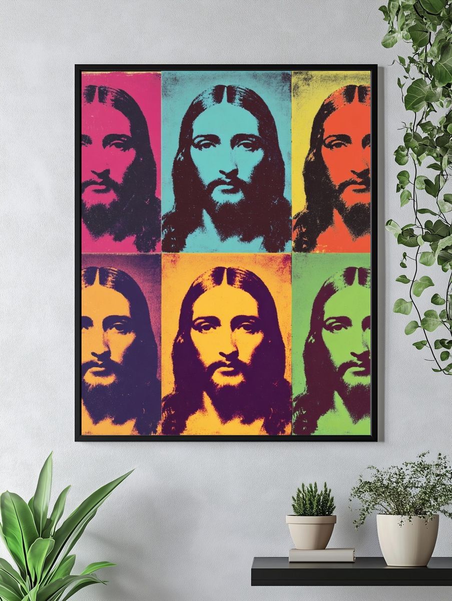 Pop Art Jesus Portrait Poster. — room view 4