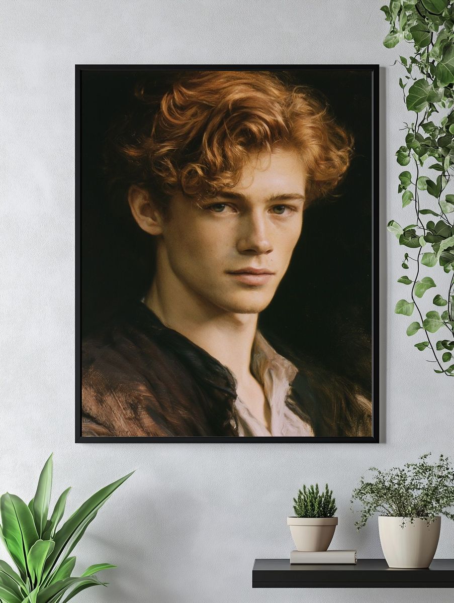 Curly-Haired Portrait Fine-Art Print. — room view 4
