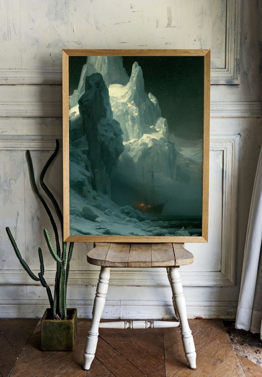 Arctic Iceberg Landscape Print. room preview