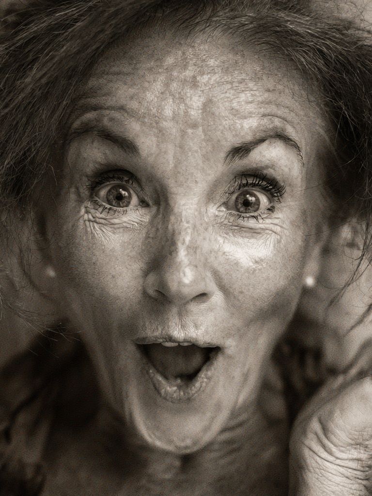Surprised Woman Portrait Print. poster — fine-art art
