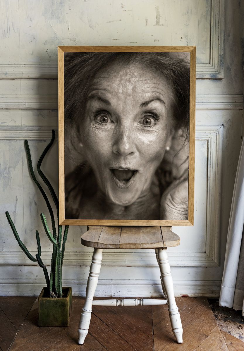 Surprised Woman Portrait Print. — room view 1