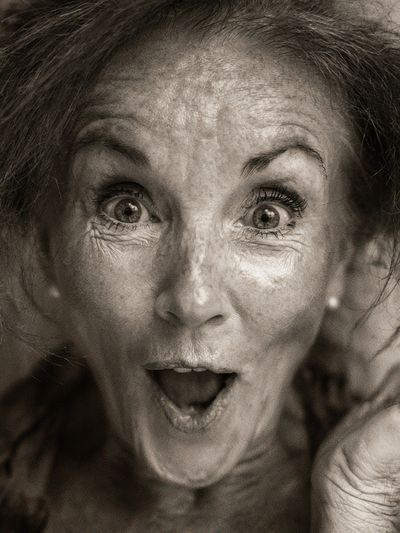 Surprised Woman Portrait Print. poster