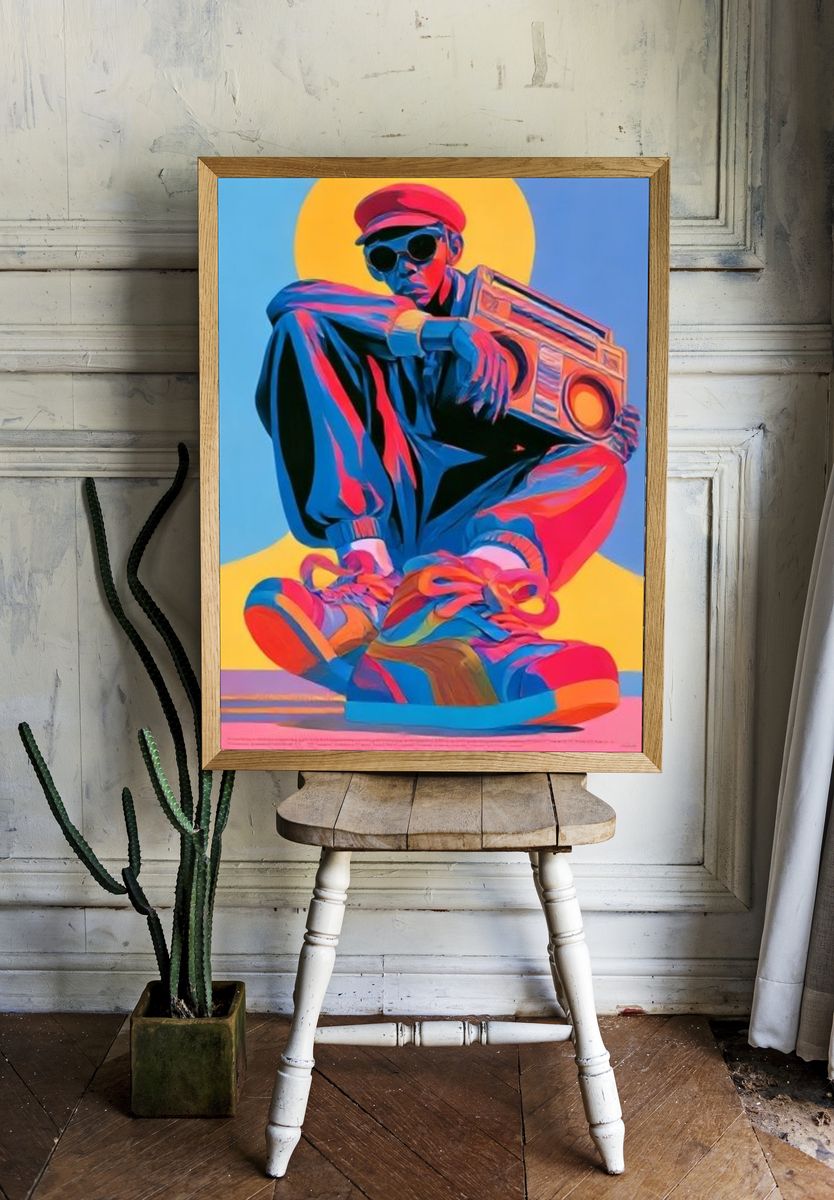 Boombox Street Style Poster. room preview