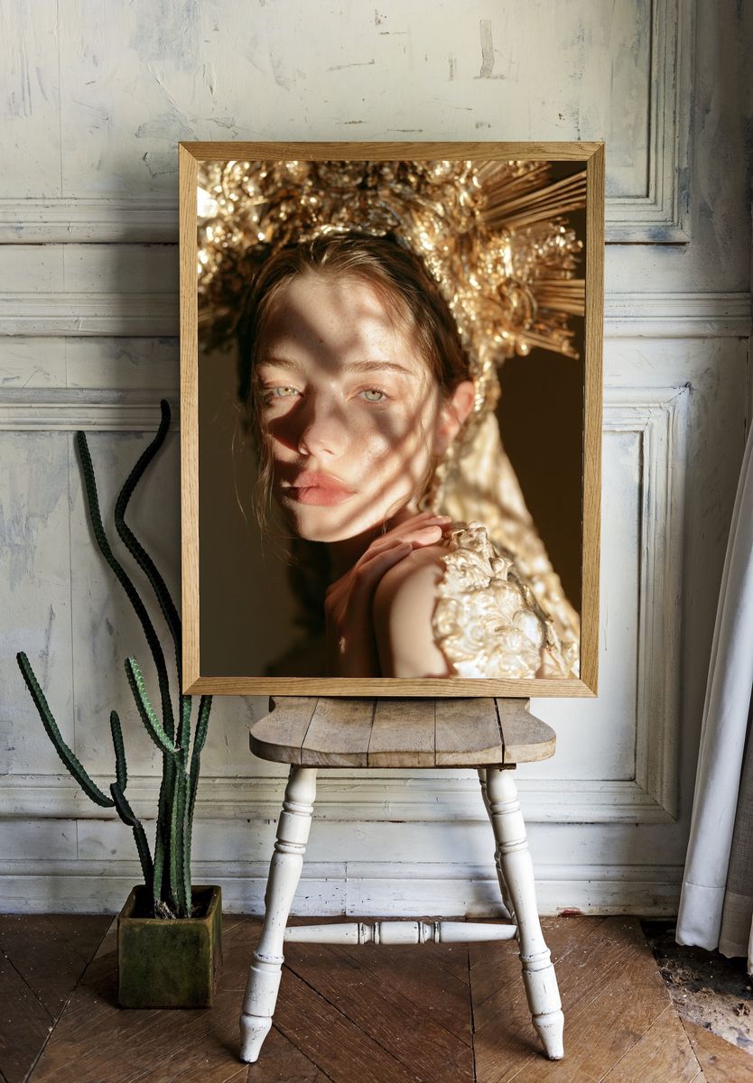 Golden Portrait Fashion Print. — room view 1