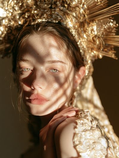 Golden Portrait Fashion Print.