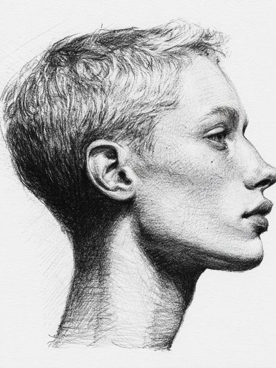 Profile Portrait Sketch Poster.