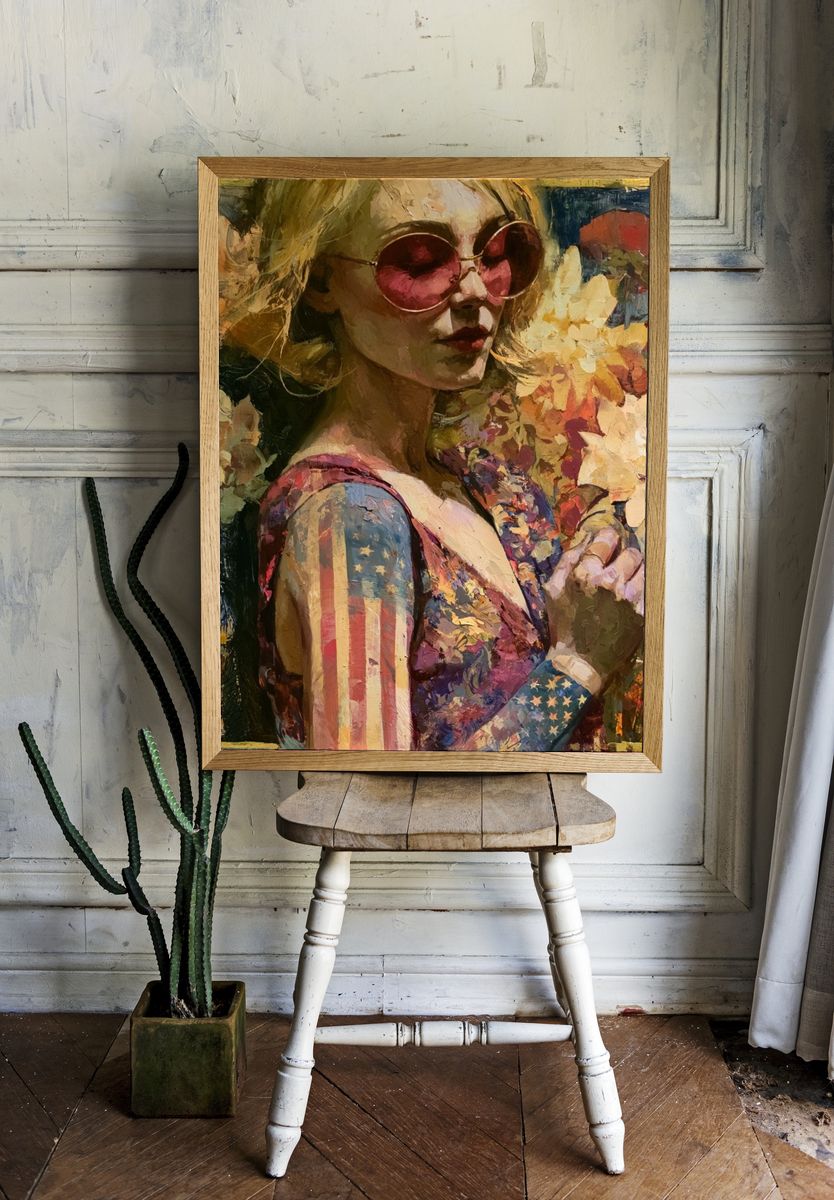 American Flag Portrait Fine-Art Print. — room view 1
