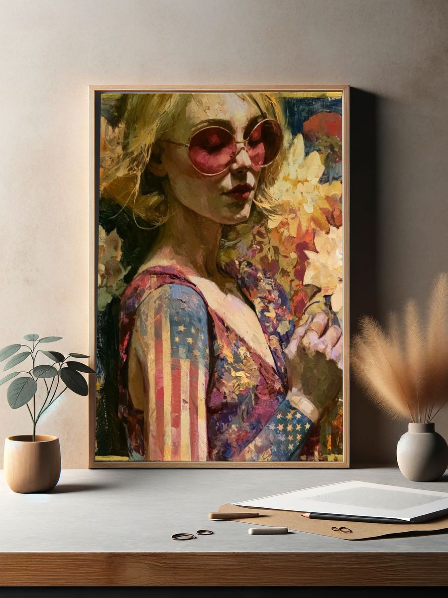 American Flag Portrait Fine-Art Print. — room view 2