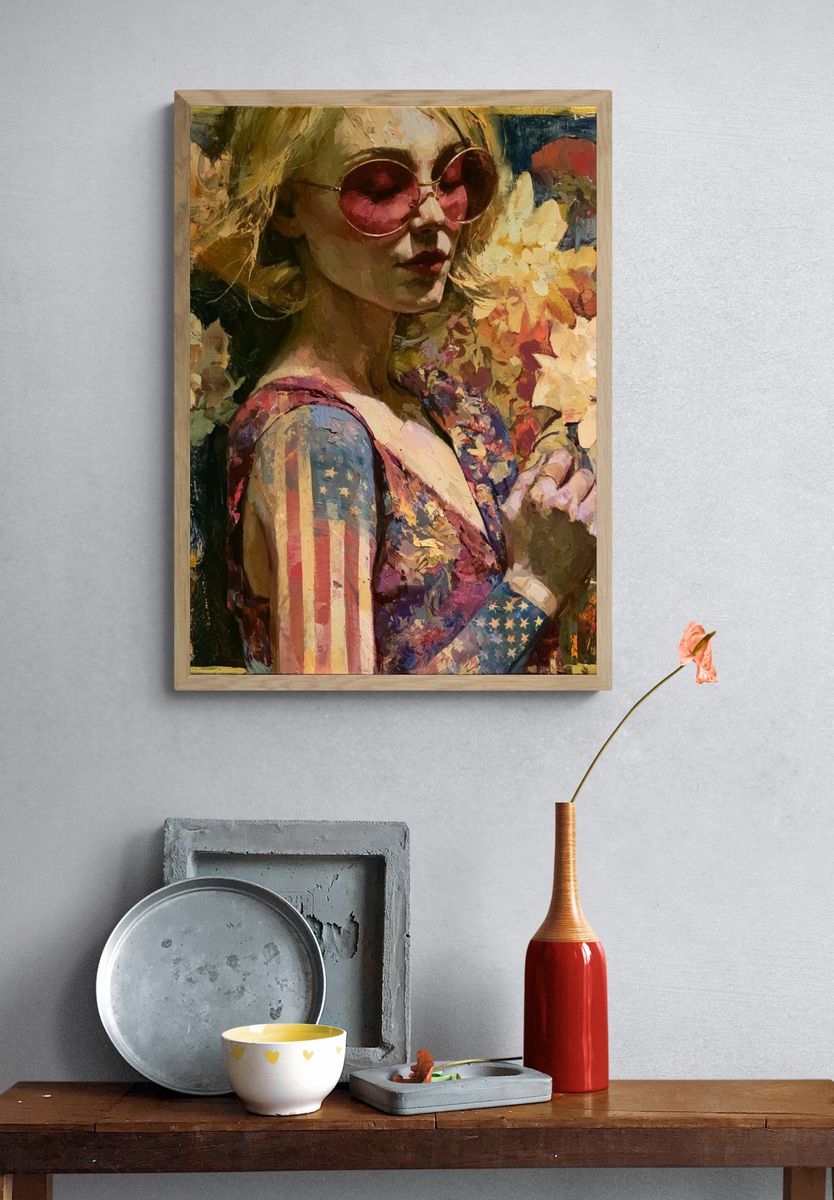 American Flag Portrait Fine-Art Print. — room view 3