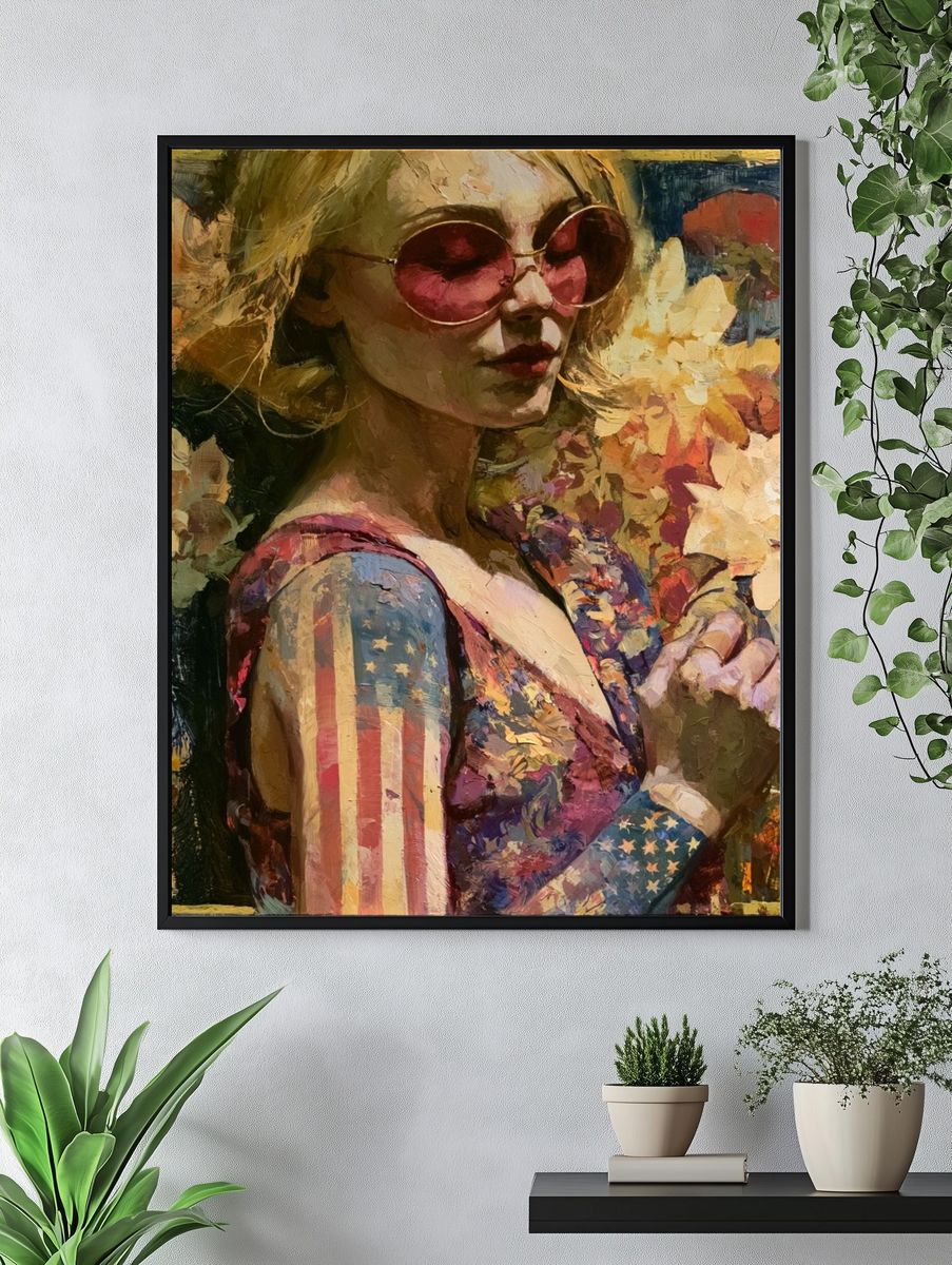 American Flag Portrait Fine-Art Print. — room view 4
