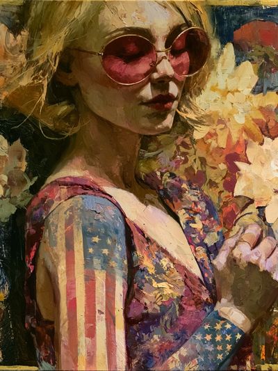 American Flag Portrait Fine-Art Print. poster