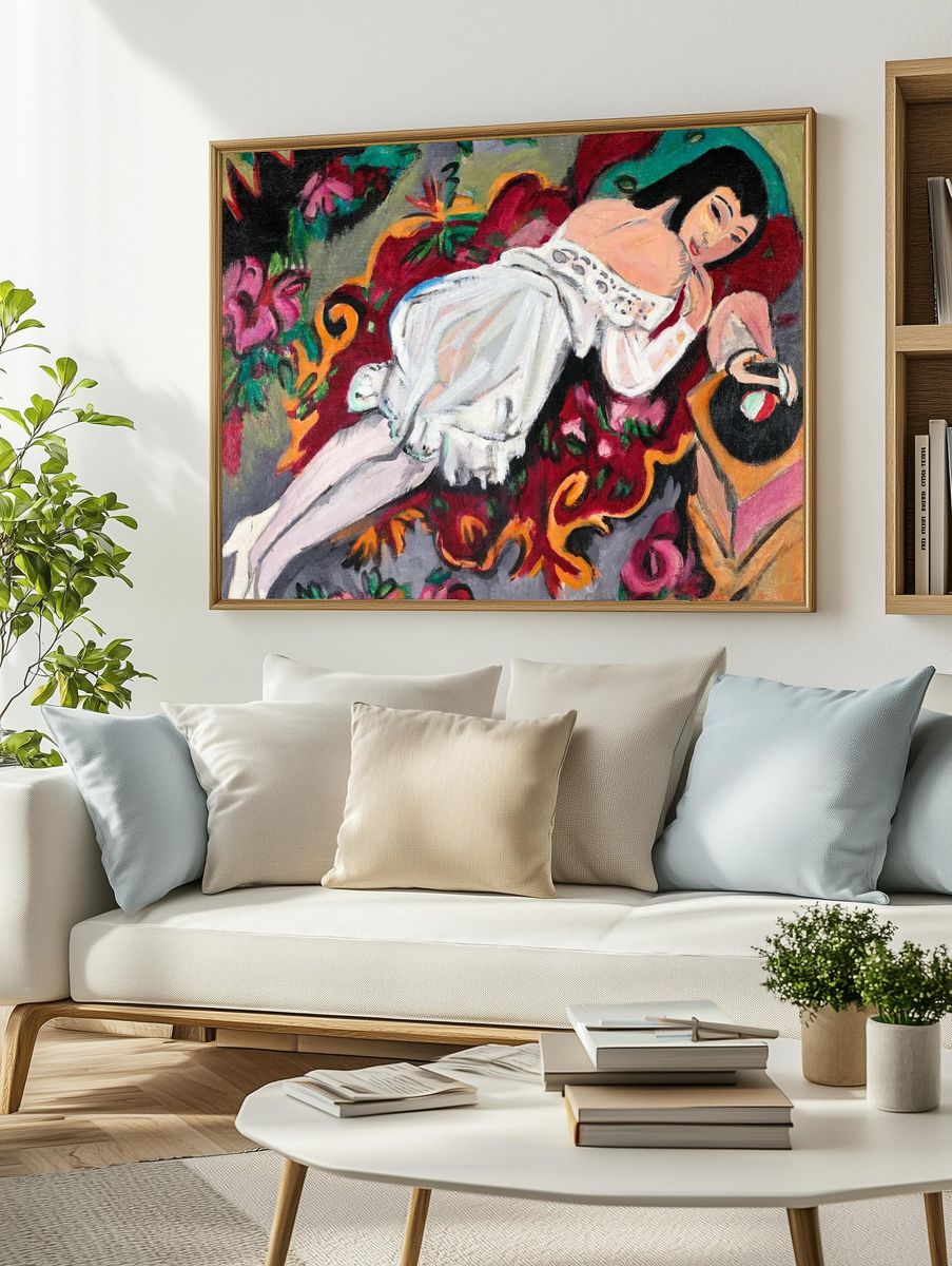 Reclining Woman — Fine Art Print. — room view 2