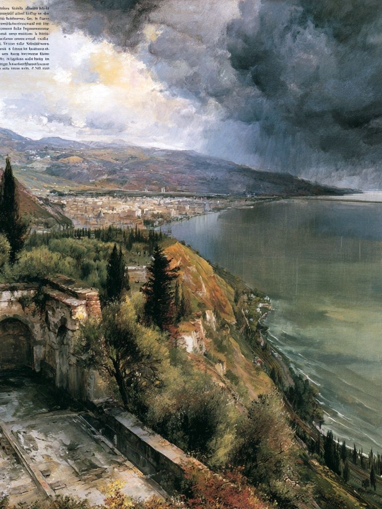 Stormy Coastal Landscape Print. poster detail