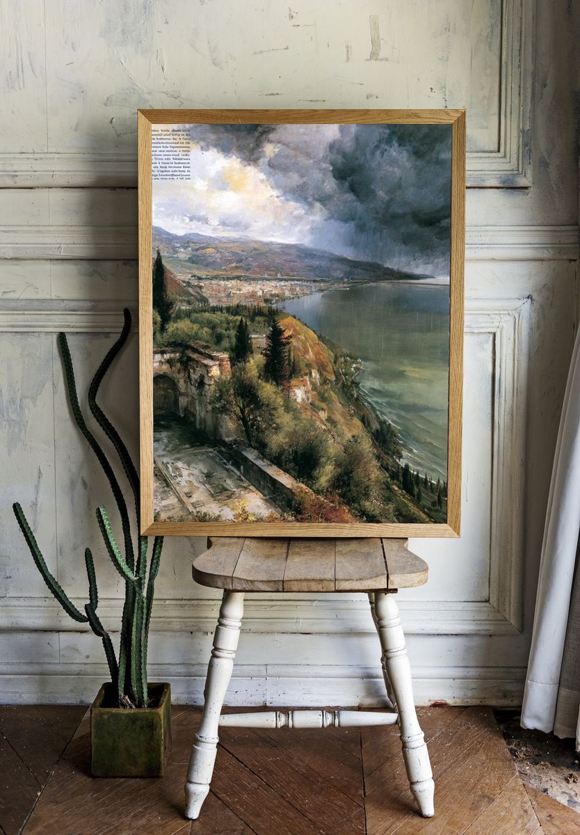 Stormy Coastal Landscape Print. — room view 1