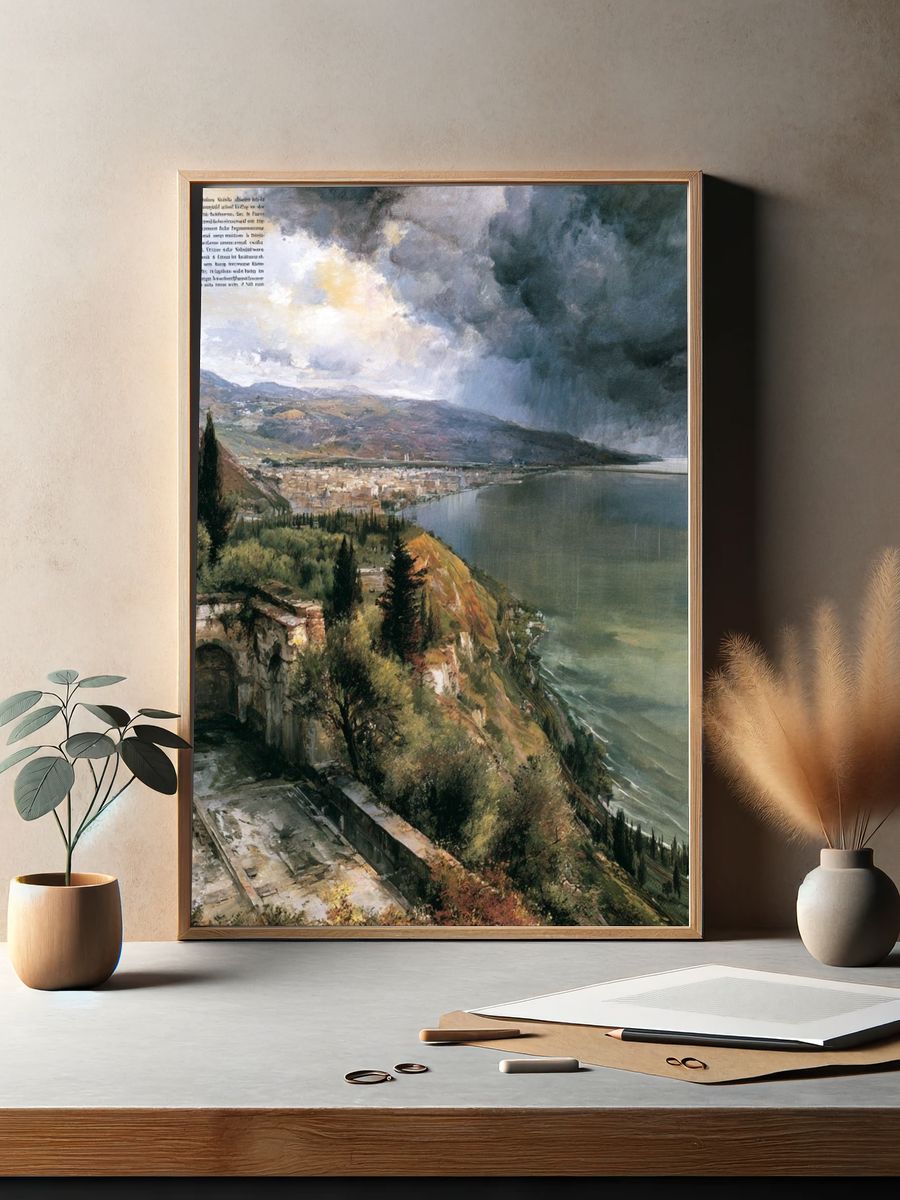 Stormy Coastal Landscape Print. — room view 2