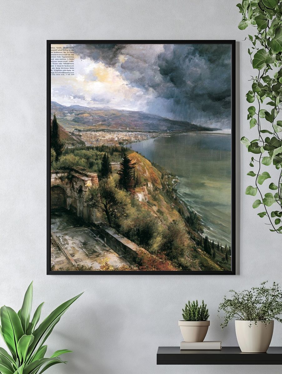 Stormy Coastal Landscape Print. — room view 4