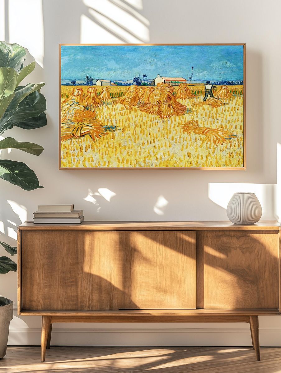 Wheat Field with Reaper — Fine Art Print. — room view 3