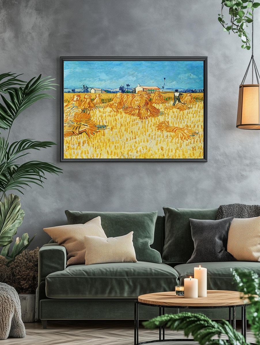 Wheat Field with Reaper — Fine Art Print. — room view 4