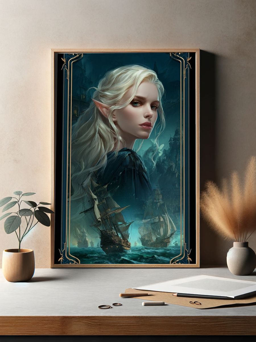 Elven Warrior — Fantasy Art Print. — room view 2
