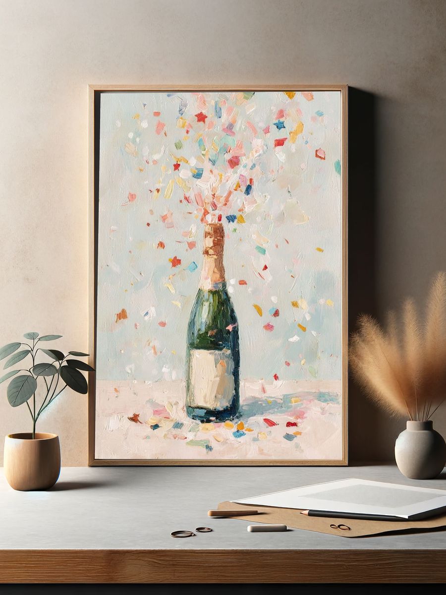 Champagne Celebration — Fine Art Print. — room view 2