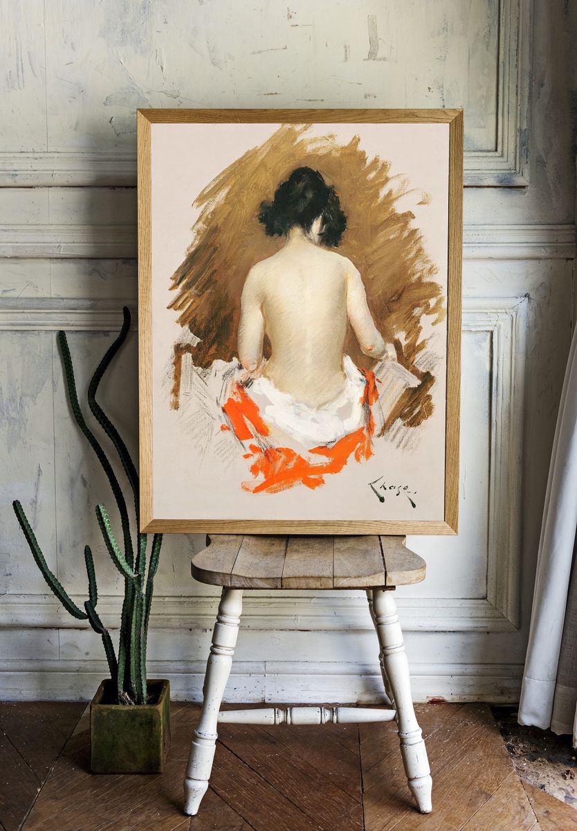 Naked Japanese woman kimono, vintage. — room view 1
