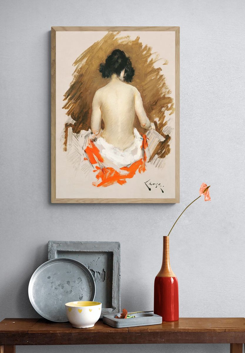 Naked Japanese woman kimono, vintage. — room view 3