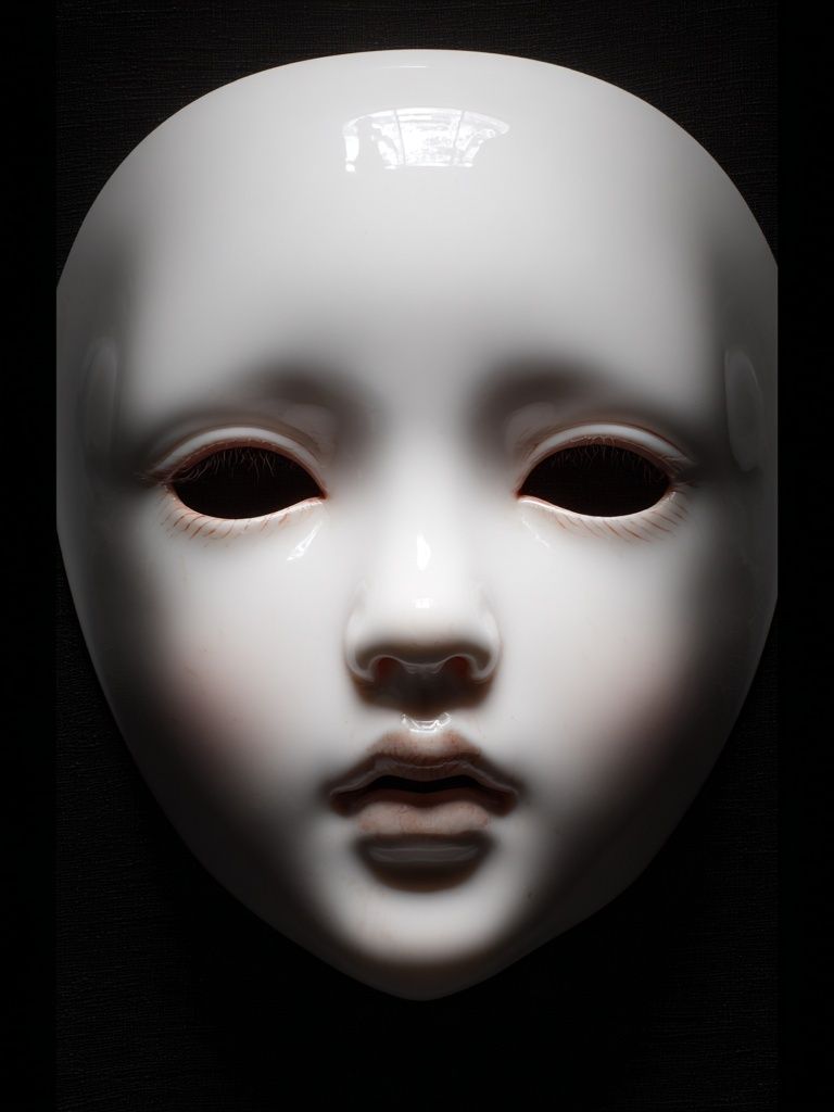 Porcelain Mask Dark Portrait Poster. poster detail