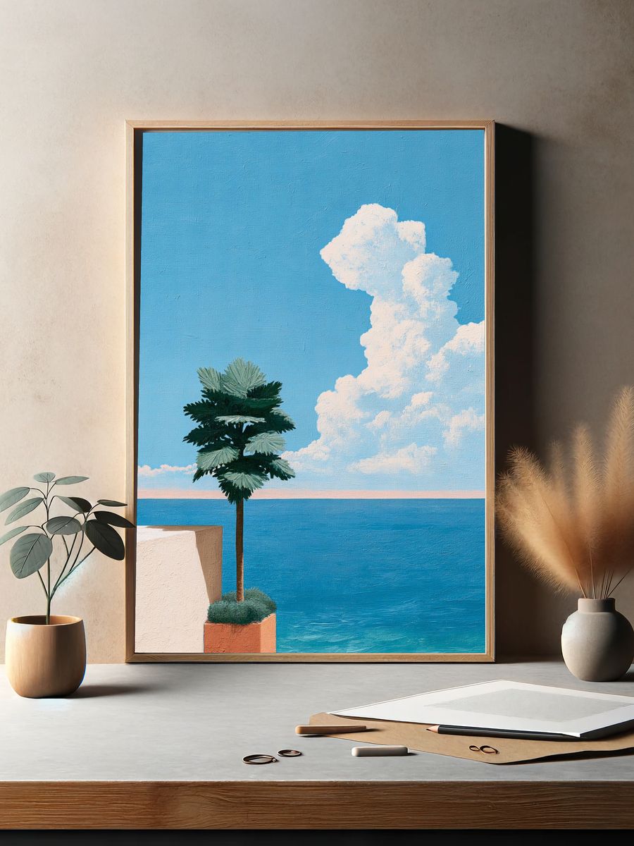 Coastal Palm Sky Print. — room view 2