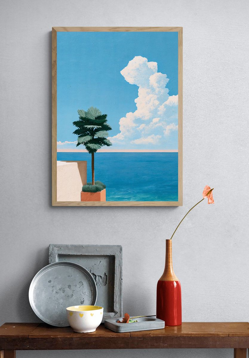 Coastal Palm Sky Print. — room view 3