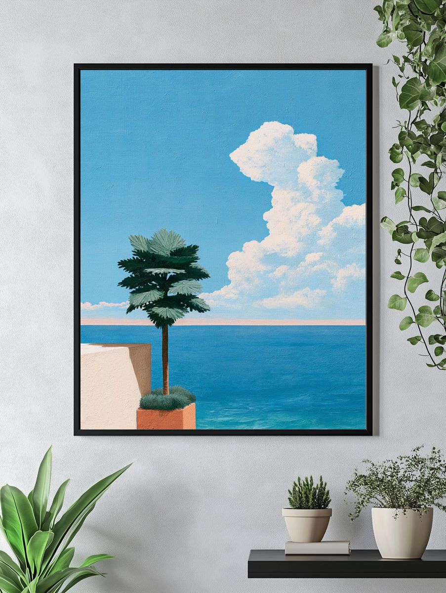Coastal Palm Sky Print. — room view 4
